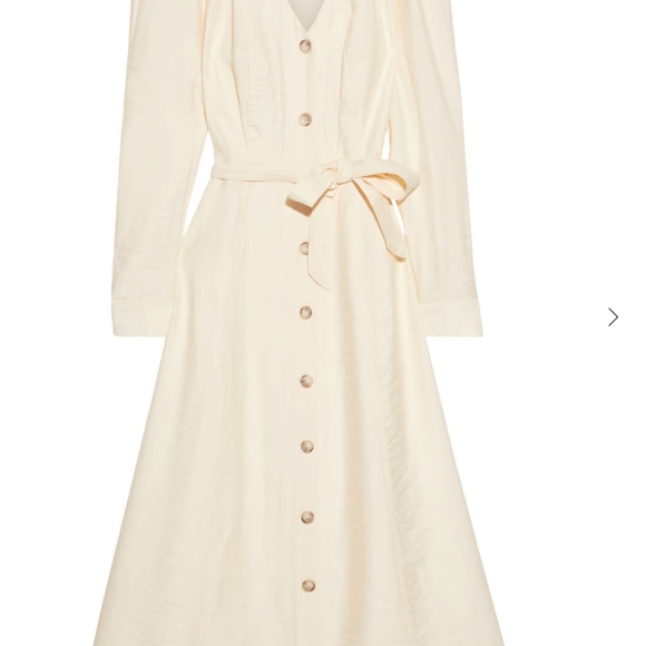 Iris and Ink Midi Crepe Dress in Cream - Picture 1 of 6